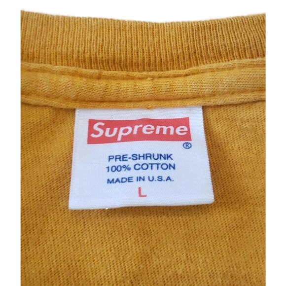 Vintage Supreme Optical Illusion T Shirt Yellow David Lynch - Picture 6 of 6